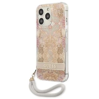 Guess GUHCP13XHFLSD iPhone 13 Pro Max 6,7" złoty/gold hardcase Flower Strap