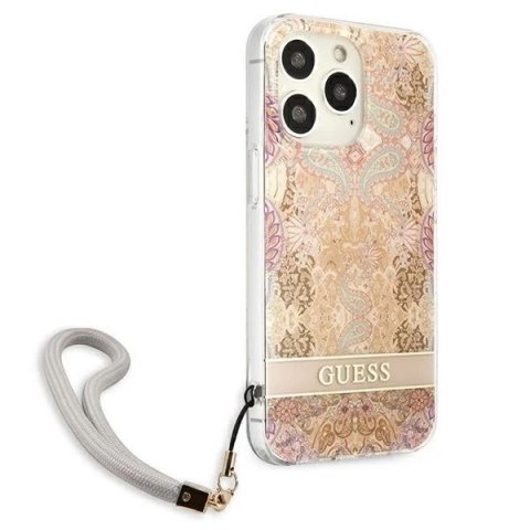 Guess GUHCP13XHFLSD iPhone 13 Pro Max 6,7" złoty/gold hardcase Flower Strap
