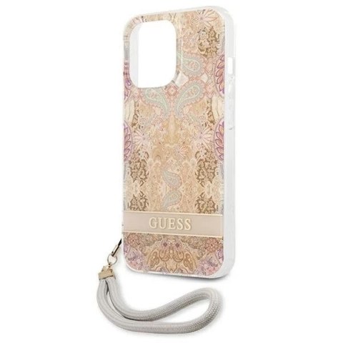 Guess GUHCP13XHFLSD iPhone 13 Pro Max 6,7" złoty/gold hardcase Flower Strap
