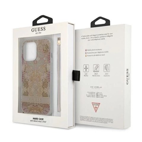 Guess GUHCP13XHFLSD iPhone 13 Pro Max 6,7" złoty/gold hardcase Flower Strap