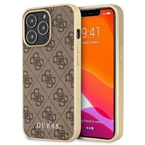 Guess GUHMP13LG4GB iPhone 13 Pro / 13 6,1" brązowy/brown hard case 4G Collection Magsafe