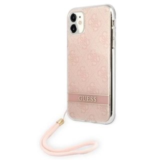 Guess GUOHCN61H4STP iPhone 11 różowy/pink hardcase 4G Print Strap
