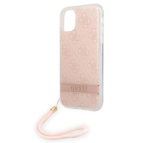 Guess GUOHCN61H4STP iPhone 11 różowy/pink hardcase 4G Print Strap