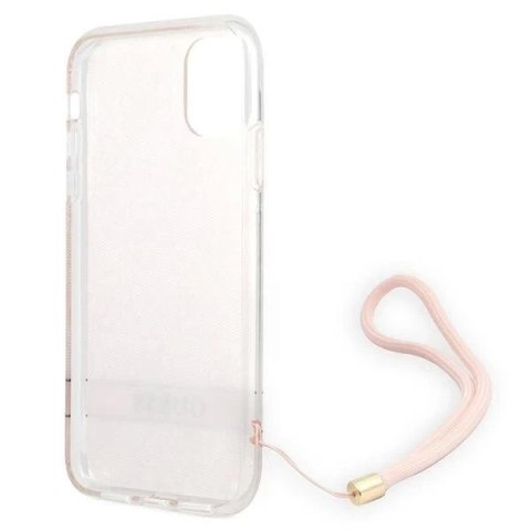Guess GUOHCN61H4STP iPhone 11 różowy/pink hardcase 4G Print Strap