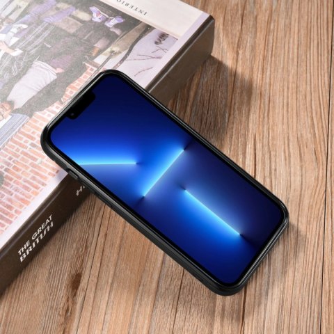 ICarer Leather Oil Wax etui pokryte naturalną skórą do iPhone 13 mini brązowy (ALI1211-BN)