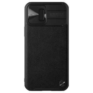 Nillkin CamShield Leather Case etui do iPhone 13 Pro Max pokrowiec z osłoną na aparat czarny