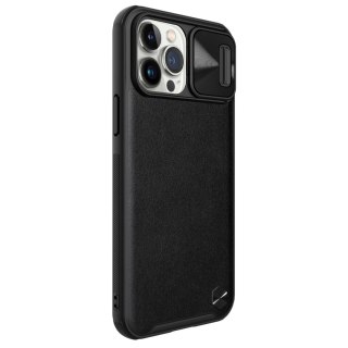 Nillkin CamShield Leather Case etui do iPhone 13 Pro Max pokrowiec z osłoną na aparat czarny