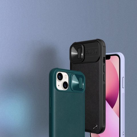 Nillkin CamShield Leather Case etui do iPhone 13 pokrowiec z osłoną na aparat fioletowy