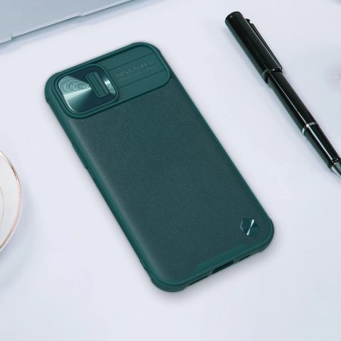 Nillkin CamShield Leather Case etui do iPhone 13 pokrowiec z osłoną na aparat fioletowy