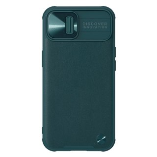 Nillkin CamShield Leather Case etui do iPhone 13 pokrowiec z osłoną na aparat zielony