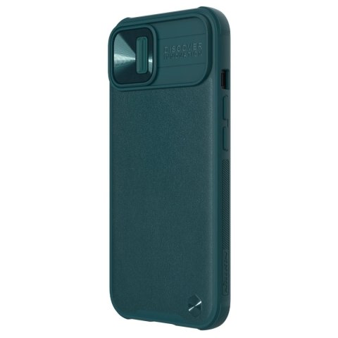 Nillkin CamShield Leather Case etui do iPhone 13 pokrowiec z osłoną na aparat zielony