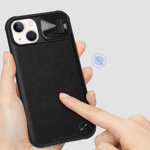 Nillkin CamShield Leather Case etui do iPhone 13 pokrowiec z osłoną na aparat zielony
