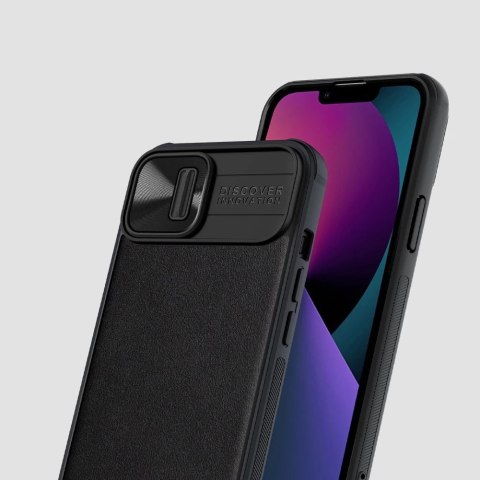 Nillkin CamShield Leather Case etui do iPhone 13 pokrowiec z osłoną na aparat zielony