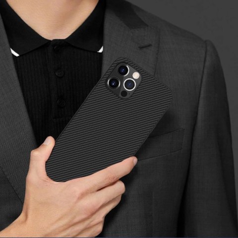 Nillkin Synthetic Fiber Case pancerne etui pokrowiec do iPhone 12 Pro czarny