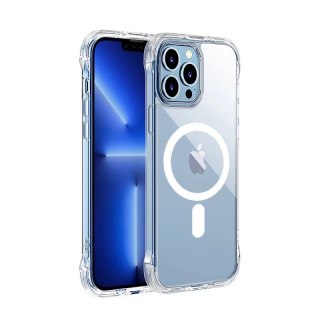 Joyroom Magnetic Defender magnetyczne etui do iPhone 13 pancerny pokrowiec z haczykami podstawką przezroczysty (kompatybilne z M