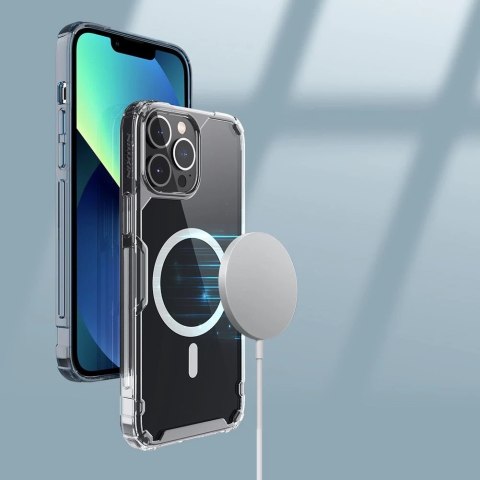 Nillkin Nature Pro Magnetic Case etui do iPhone 13 Pro magnetyczna pancerna obudowa pokrowiec przezroczysty (kompatybilne z MagS