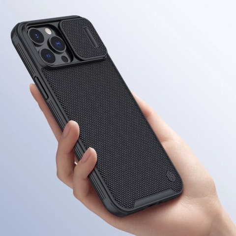 Nillkin Texture Pro Magnetic Case etui do iPhone 13 Pro Max osłona na aparat obudowa pokrowiec czarny (kompatybilne z MagSafe)