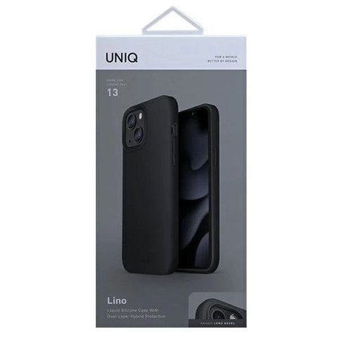 UNIQ etui Lino iPhone 13 6,1" czarny/ink black