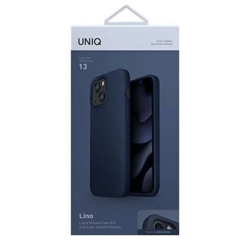 UNIQ etui Lino iPhone 13 6,1" niebieski/marine blue