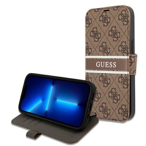 Guess GUBKP13L4GDBR iPhone 13 Pro / 13 6,1" brązowy/brown book 4G Stripe