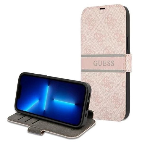 Guess GUBKP13S4GDPI iPhone 13 mini 5,4" różowy/pink book 4G Stripe