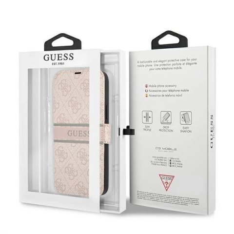Guess GUBKP13S4GDPI iPhone 13 mini 5,4" różowy/pink book 4G Stripe