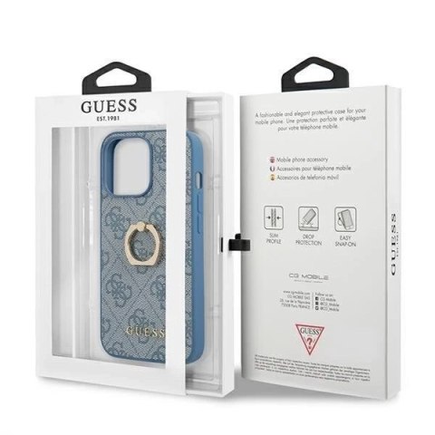 Guess GUHCP13L4GMRBL iPhone 13 Pro / 13 6,1" niebieski/blue hardcase 4G with ring stand