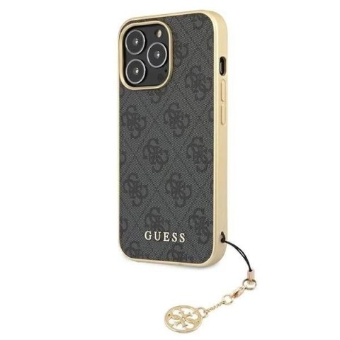 Guess GUHCP13LGF4GGR iPhone 13 Pro / 13 6,1" szary/grey hardcase 4G Charms Collection