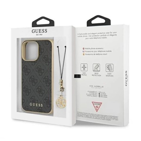 Guess GUHCP13LGF4GGR iPhone 13 Pro / 13 6,1" szary/grey hardcase 4G Charms Collection