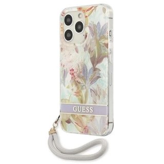 Guess GUHCP13LHFLSU iPhone 13 Pro / 13 6,1" fioletowy/purple hardcase Flower Strap