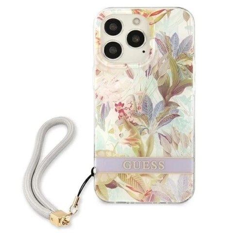 Guess GUHCP13LHFLSU iPhone 13 Pro / 13 6,1" fioletowy/purple hardcase Flower Strap