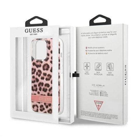 Guess GUHCP13LHSLEOP iPhone 13 Pro / 13 6,1" różowy/pink hardcase Leopard