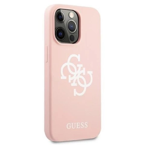 Guess GUHCP13LLS4GWPI iPhone 13 Pro / 13 6,1" różowy/pink hard case Silicone 4G Logo