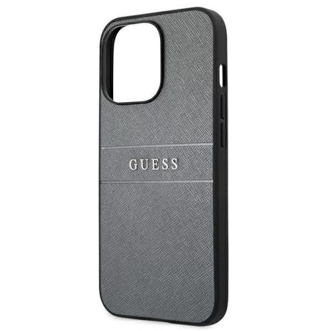Guess GUHCP13LPSASBGR iPhone 13 Pro / 13 6,1" szary/grey Saffiano Strap