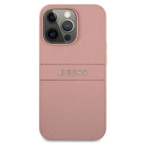 Guess GUHCP13LPSASBPI iPhone 13 Pro / 13 6,1" różowy/pink hardcase Saffiano Stripe
