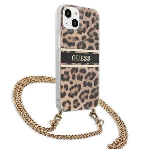 Guess GUHCP13SKBCLE iPhone 13 mini 5,4" Leopard hardcase Gold Strap