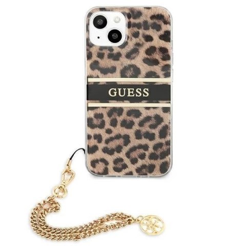 Guess GUHCP13SKBSLEO iPhone 13 mini 5,4" Leopard hardcase Gold Chain