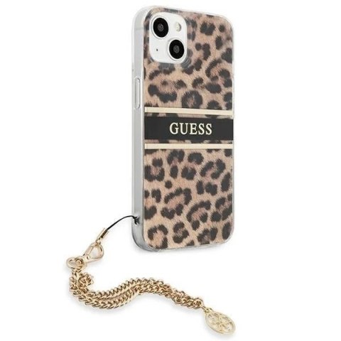 Guess GUHCP13SKBSLEO iPhone 13 mini 5,4" Leopard hardcase Gold Chain