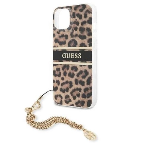 Guess GUHCP13SKBSLEO iPhone 13 mini 5,4" Leopard hardcase Gold Chain