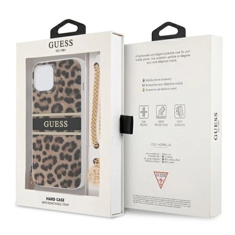 Guess GUHCP13SKBSLEO iPhone 13 mini 5,4" Leopard hardcase Gold Chain