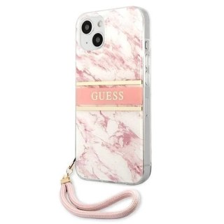 Guess GUHCP13SKMABPI iPhone 13 mini 5,4" różowy/pink hardcase Marble Strap Collection