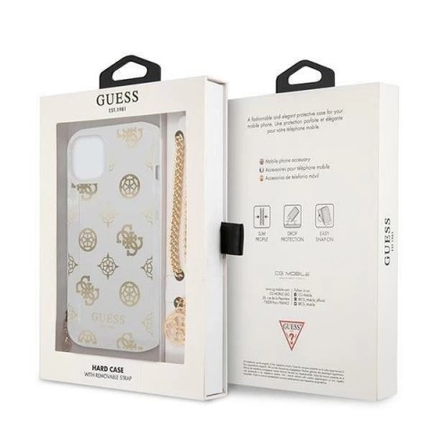 Guess GUHCP13SKSPEGO iPhone 13 mini 5,4" złoty/gold hardcase Peony Chain Collection