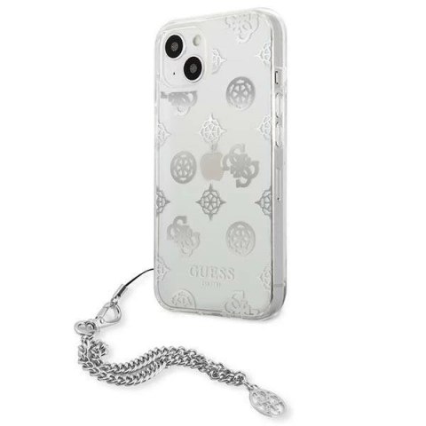 Guess GUHCP13SKSPESI iPhone 13 mini 5,4" srebrny/silver hardcase Peony Chain Collection