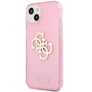 Guess GUHCP13SPCUGL4GPI iPhone 13 mini 5,4" różowy/pink hard case Glitter 4G Big Logo