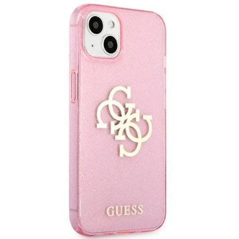 Guess GUHCP13SPCUGL4GPI iPhone 13 mini 5,4" różowy/pink hard case Glitter 4G Big Logo
