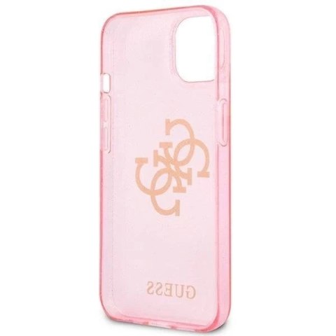 Guess GUHCP13SPCUGL4GPI iPhone 13 mini 5,4" różowy/pink hard case Glitter 4G Big Logo