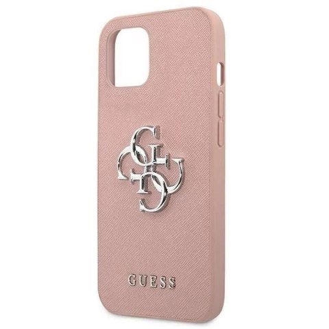 Guess GUHCP13SSA4GSPI iPhone 13 mini 5,4" różowy/pink hardcase Saffiano 4G Metal Logo