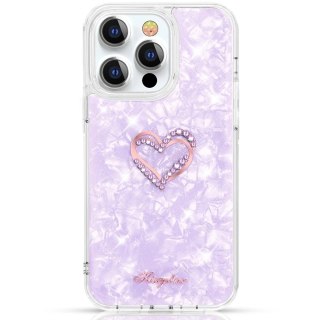 Kingxbar Epoxy Series etui z Kryształami Swarovskiego iPhone 13 Pro Max fioletowy