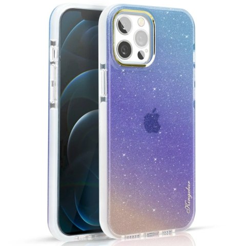 Kingxbar Ombre Series kolorowe brokatowe etui do iPhone 13 Pro niebieskofioletowy