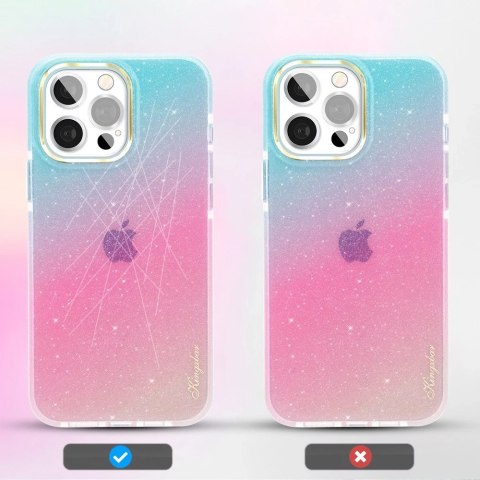 Kingxbar Ombre Series kolorowe brokatowe etui do iPhone 13 Pro niebieskofioletowy